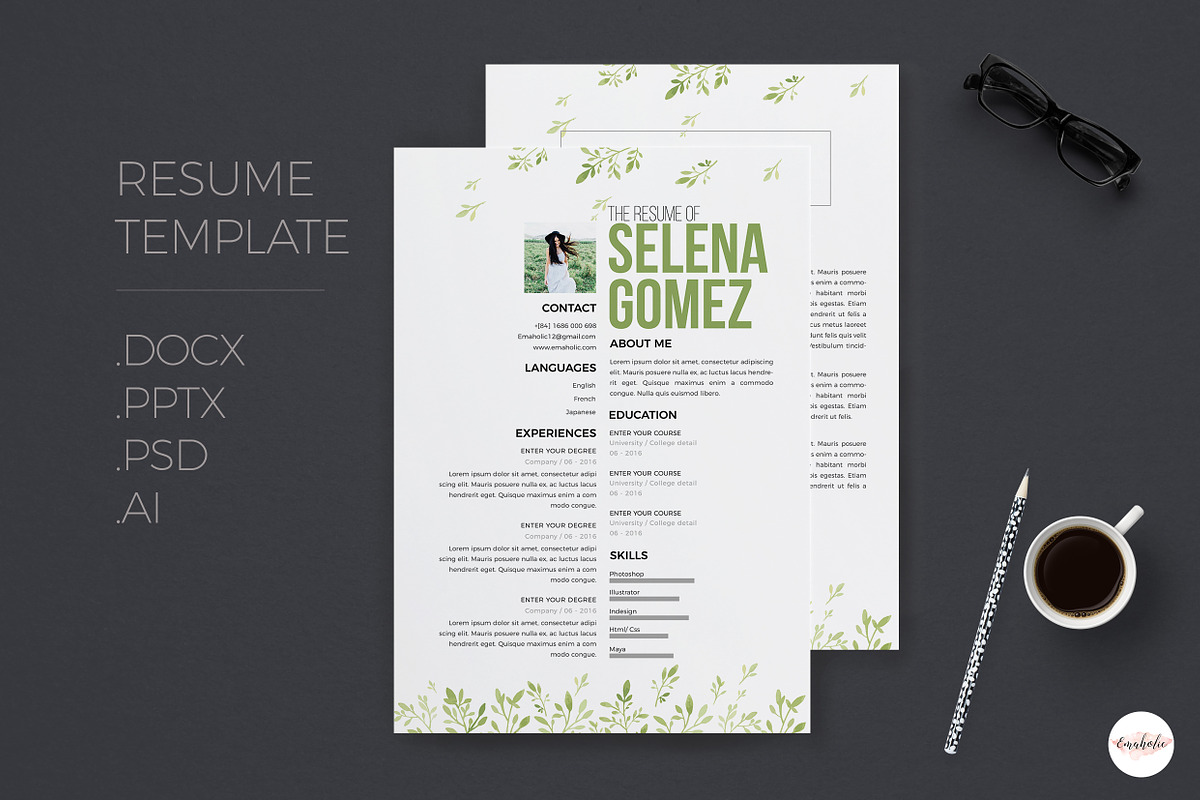 Mordern Resume Template, a Resume Template by Emaholic Template (Photo 1 of 4)