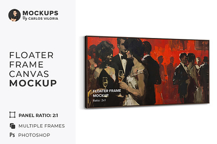 Floater Frame Canvas Mockup R-2x1