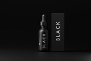 Black Dropper Bottle + Box Mockups, a Packaging Mockup by MockupFree.Net (Thumbnail 10 of 10)