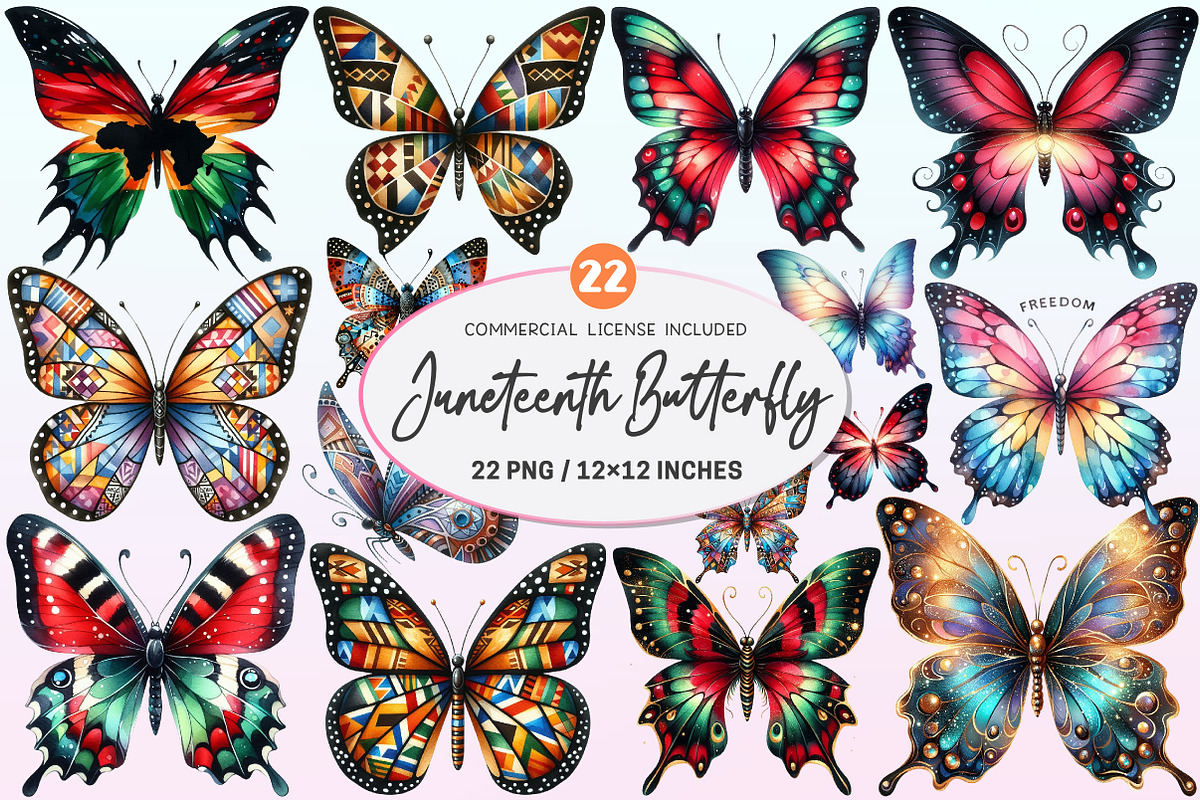Juneteenth Butterfly Sublimation, a Graphic by CitraGraphics (Photo 1 of 4)