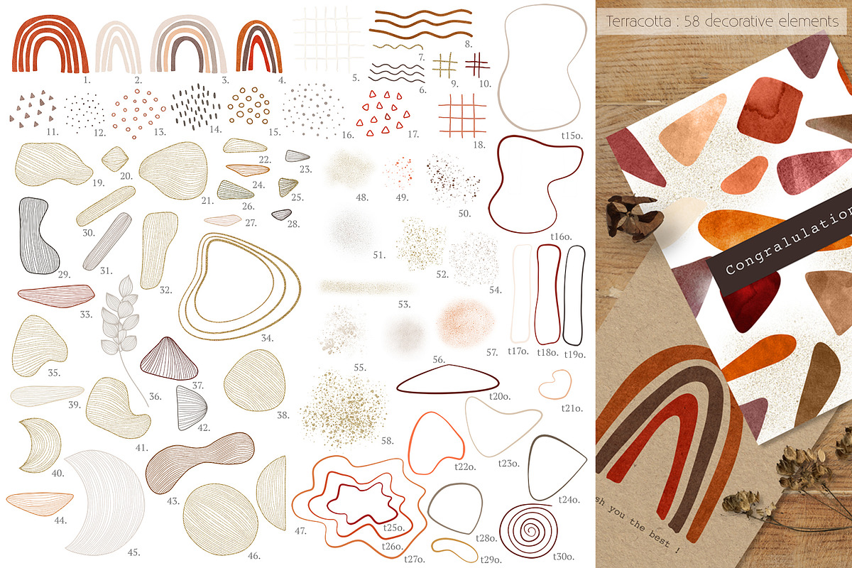 4 colors combinations of shapes, a Texture Illustration by marie dricot (Photo 7 of 14)