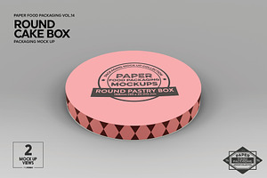 Paper Round CakeBox Packaging Mockup