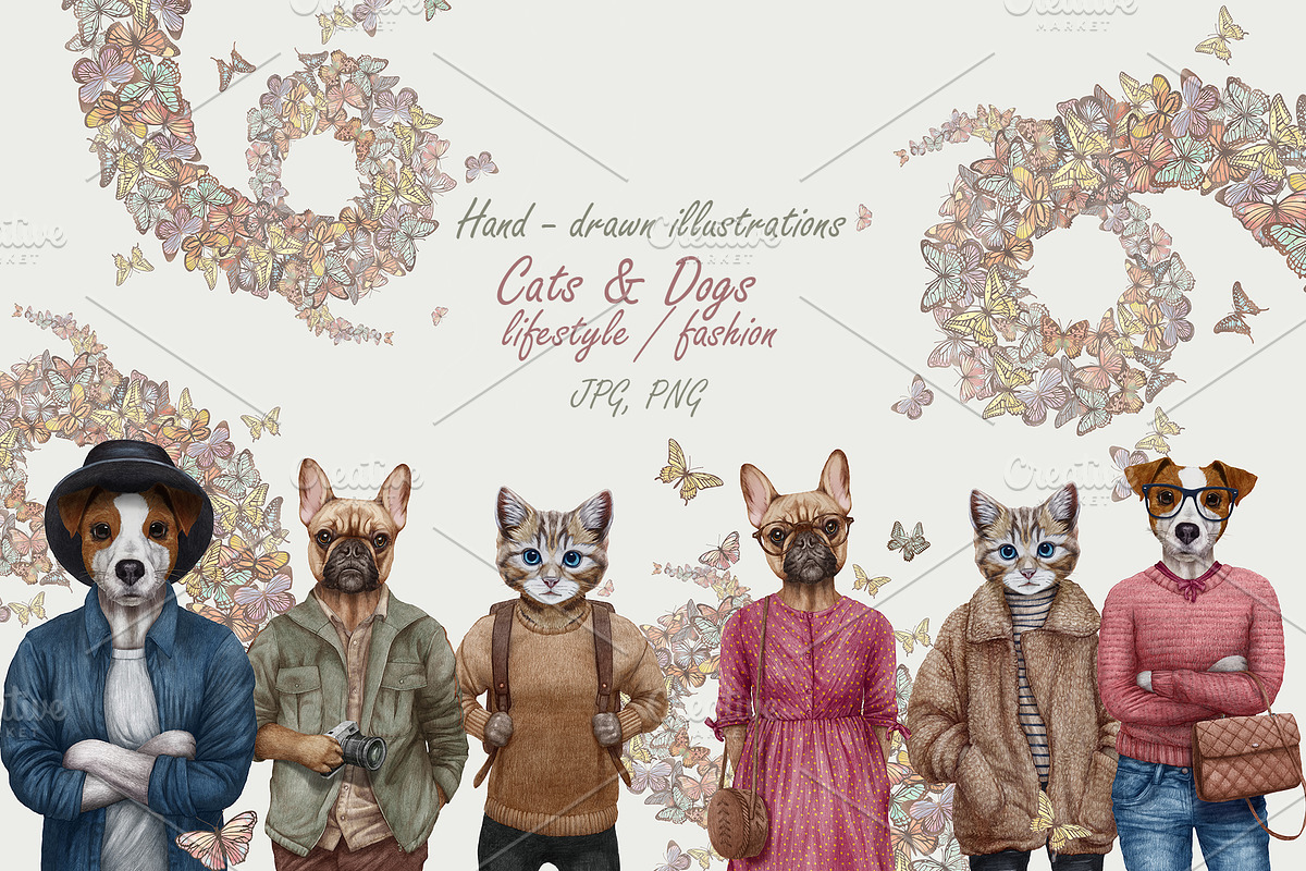 Cat & Dogs // lifestyle // fashion, an Animal Illustration by Victoria_Novak (Photo 1 of 4)