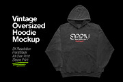 Vintage Oversized Hoodie Mockup, a Hoody Mockup by Mad Supply (Thumbnail 1 of 6)