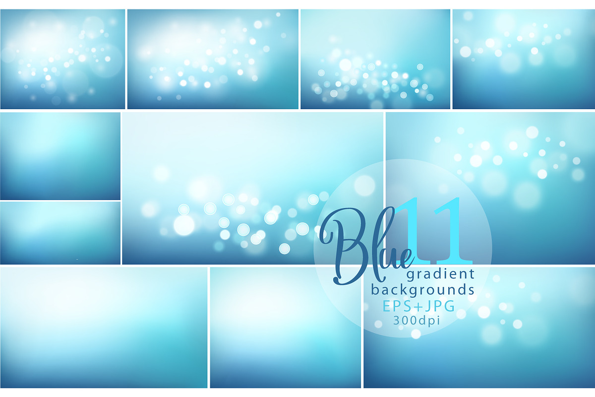 11 Blue backgrounds with bokeh, a Texture Graphic by Lenka_X