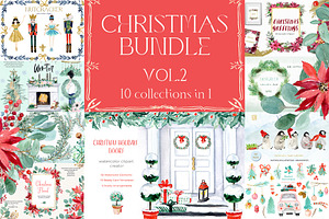 Christmas Watercolor Bundle Vol. 2