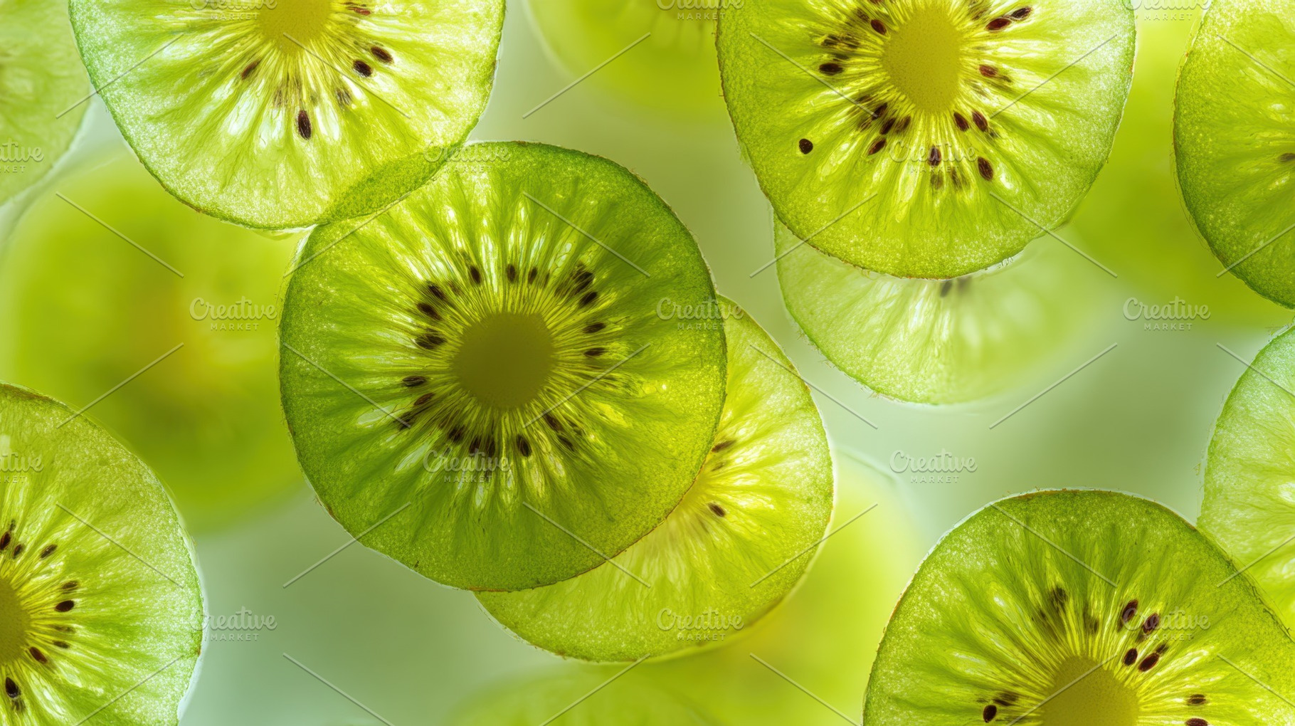 Kiwi slices create a vibrant display, a Photo by Beautiful things