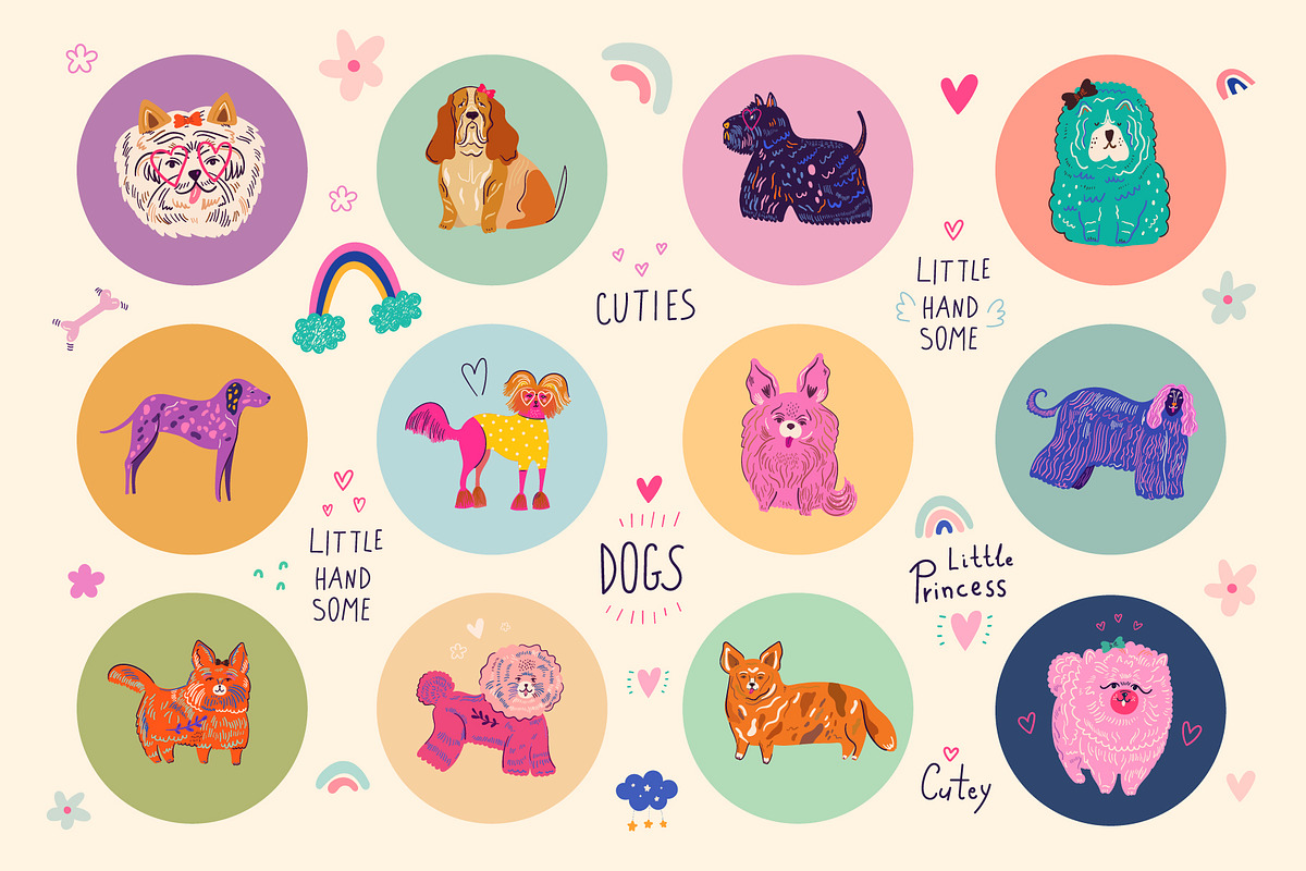 Hand drawn Dogs collection, an Animal Illustration by MoleskoStudio (Photo 10 of 26)
