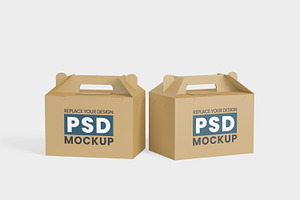 Delivery Food Brown Box Mockup