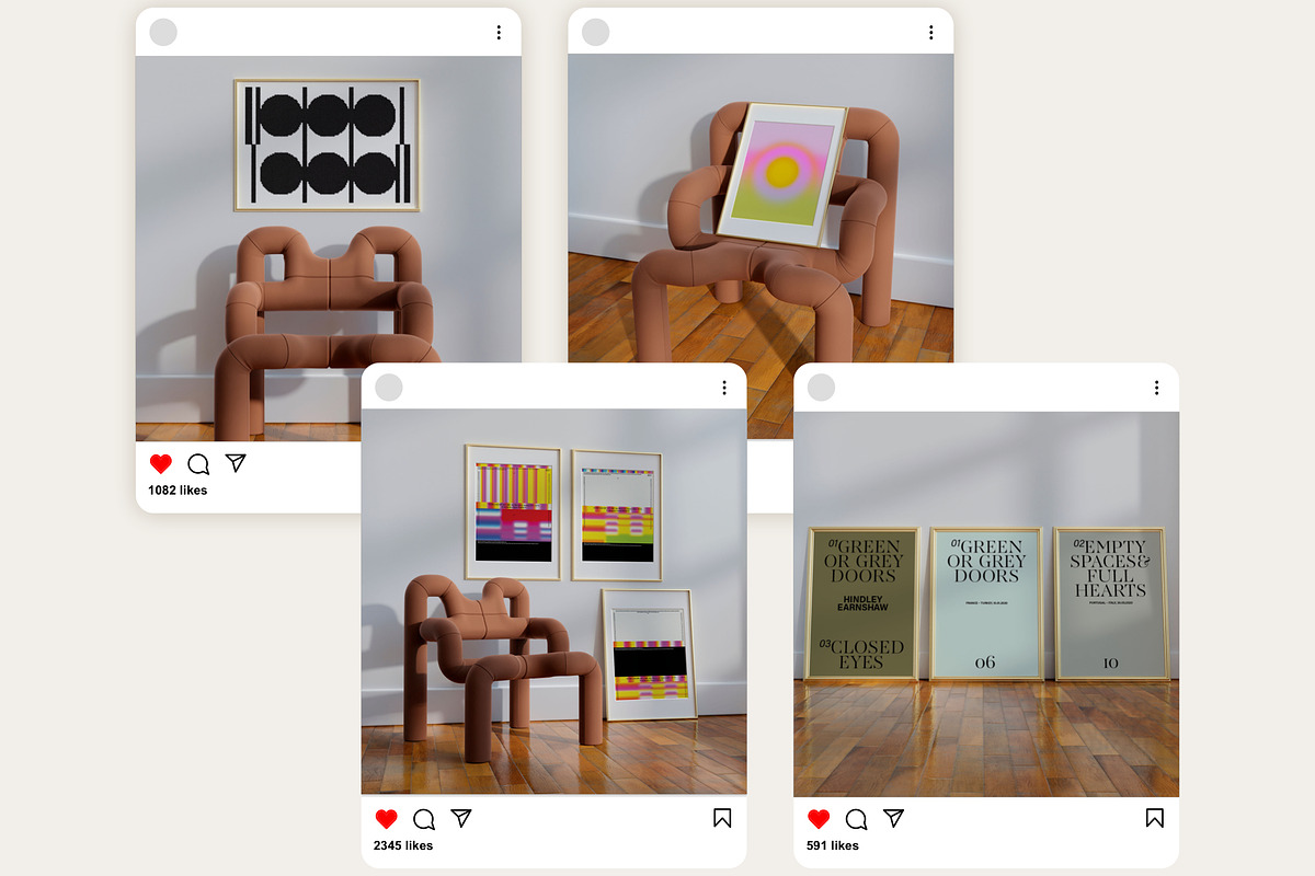 Golden Frame Mockups SIMPLA, a Household Mockup by Bonumo (Photo 8 of 10)