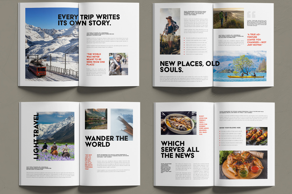 Modern Travel Magazine Layout preview 3