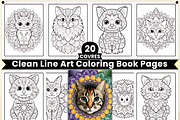 Cat Mandala Coloring Pages, an Animal Illustration by Ink Gallery (Thumbnail 2 of 3)