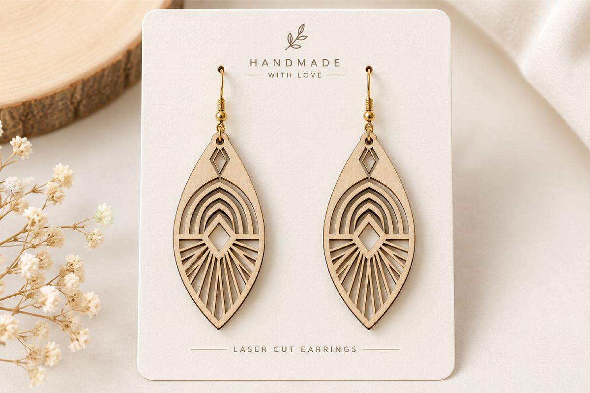 Geometric Teardrop Earrings SVG, an Object Graphic by Canvas Craft (Photo 2 of 3)