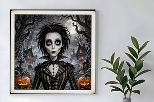 Halloween Haunting Face, a Person Illustration by Sharon Schwalbe