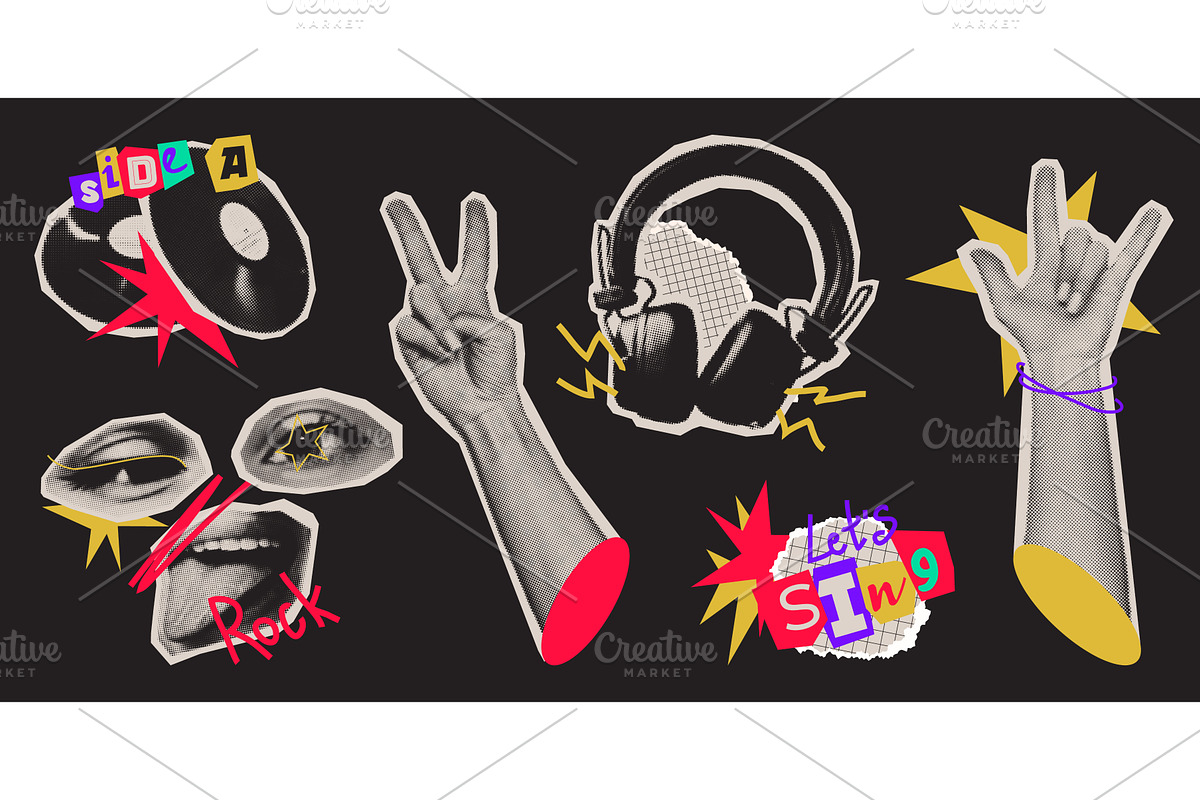 Y2k halftone collage with retro, an Illustration by art PVP - market