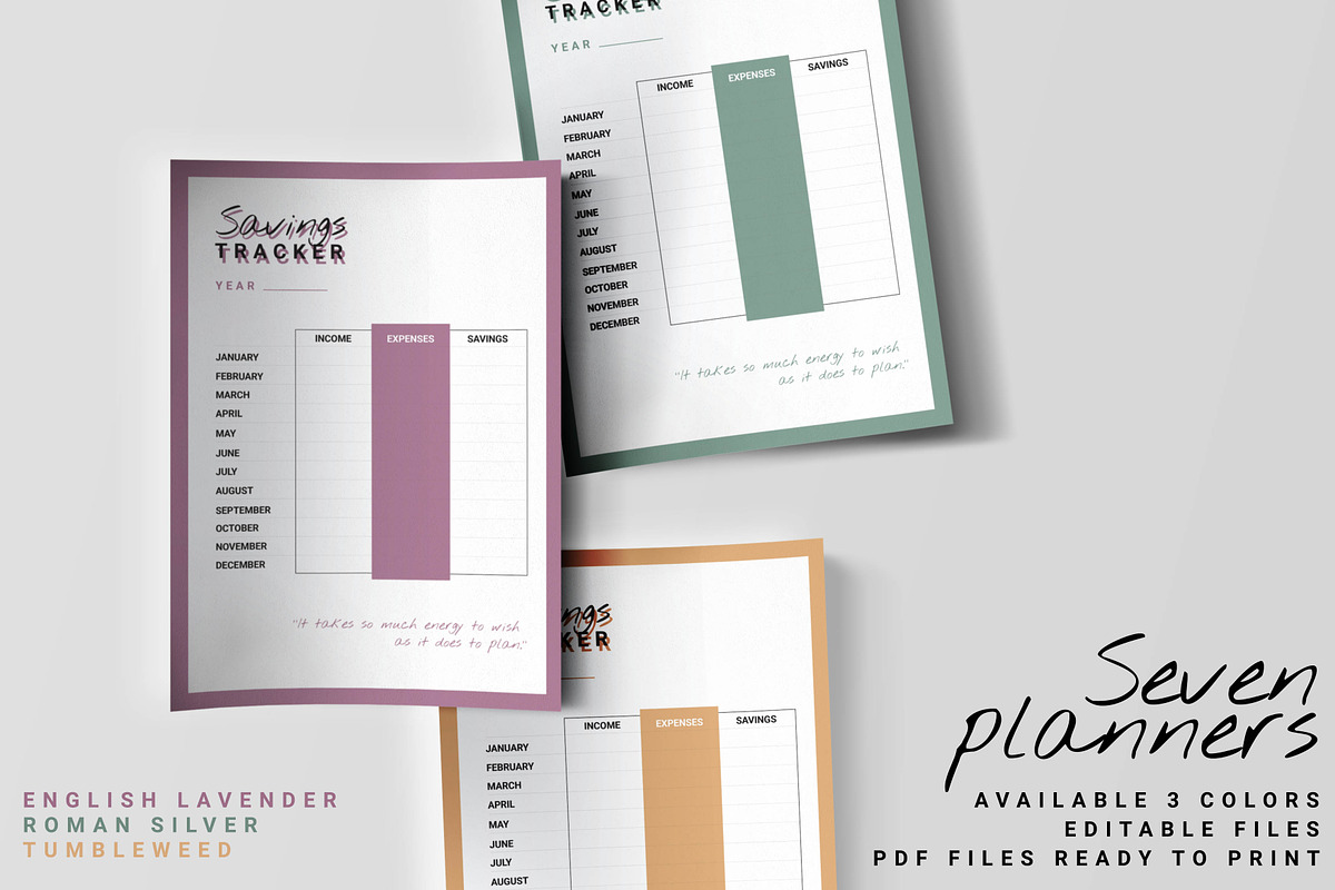Editable/Printable Planners 2018, a Stationery Template by Outline Design (Photo 2 of 6)
