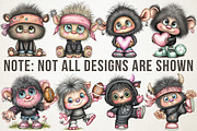 Cute Watercolor Sporty Monster PNG, an Animal Illustration by RobertsArt (Thumbnail 2 of 5)