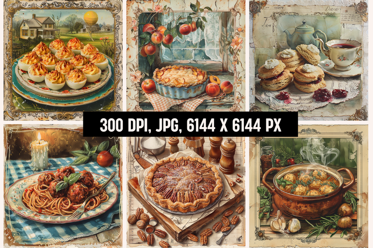 Favorite Foods Vintage Junk Journal, a Background Graphic by PrintHaven Designs (Photo 3 of 10)