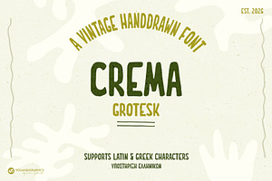 Crema Grotesk Handdrawn Font