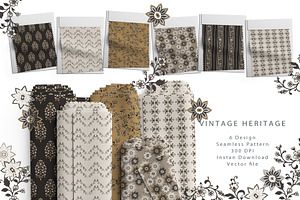 6 Seamless Patterns:Vintage Heritage