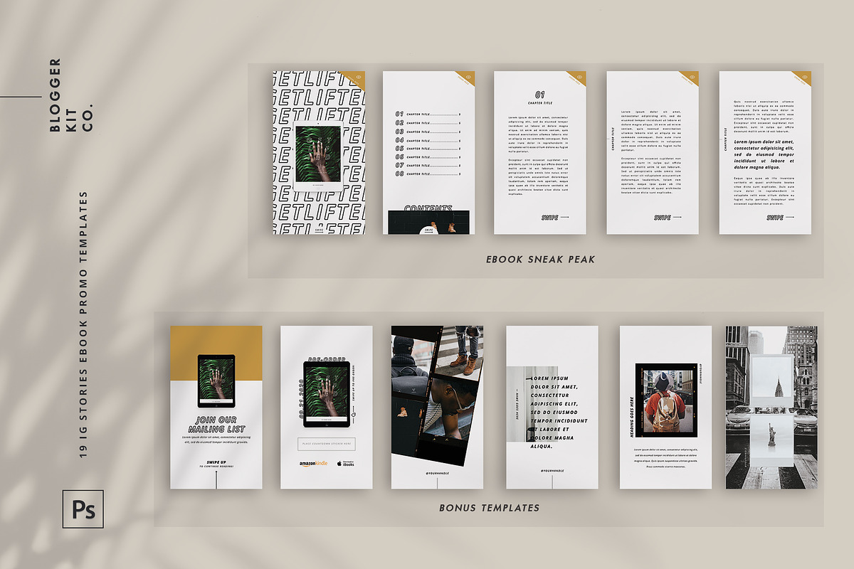 eBook + Instagram Stories Templates, a Magazine Template by Blogger Kit Co. (Photo 6 of 7)