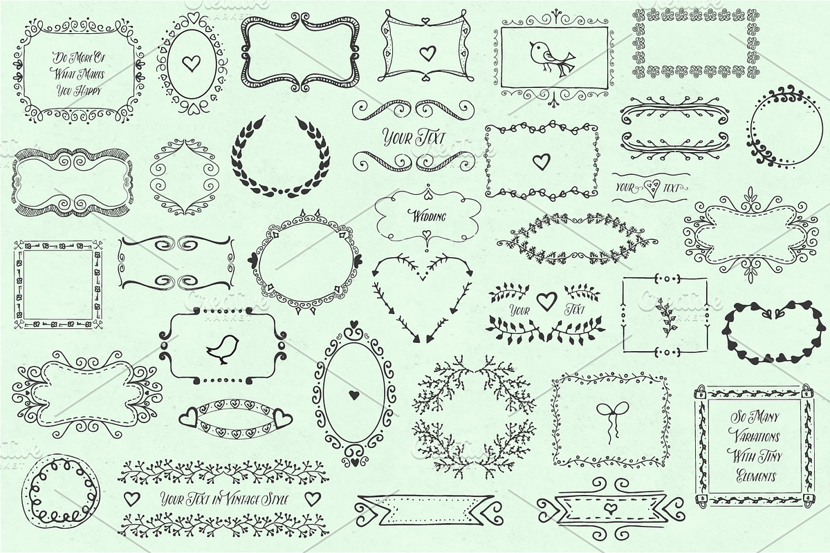 Frames - Hand Drawn Pack, an Illustration by Bugcessories (Photo 1 of 4)