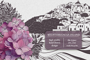 Hand Drawn Mediterranean Wallpaper, a Wallpaper Graphic by Nature.Of.Kate (Thumbnail 1 of 13)