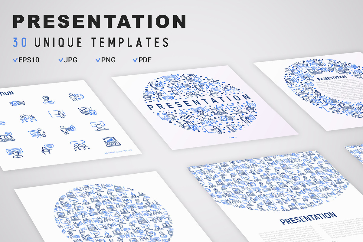 Presentation Icons Set | Concept, an Outline Icon by Alex Blogoodf
