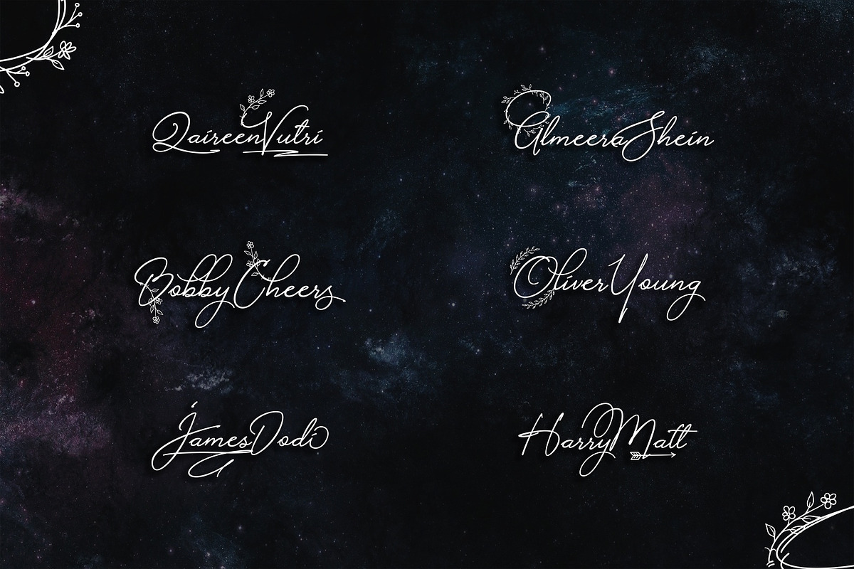 Alistair Signature Font preview 6