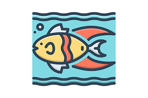Fish aquarium color icon, a Duotone Icon by Creative priyanka
