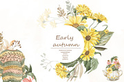 Early autumn, watercolor flowers, a Decorative Illustration by Love Watercolor Store (Thumbnail 1 of 13)