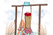 Boho Beach Scene Illustration, an Illustration by Elle P. Studio (Thumbnail 2 of 4)