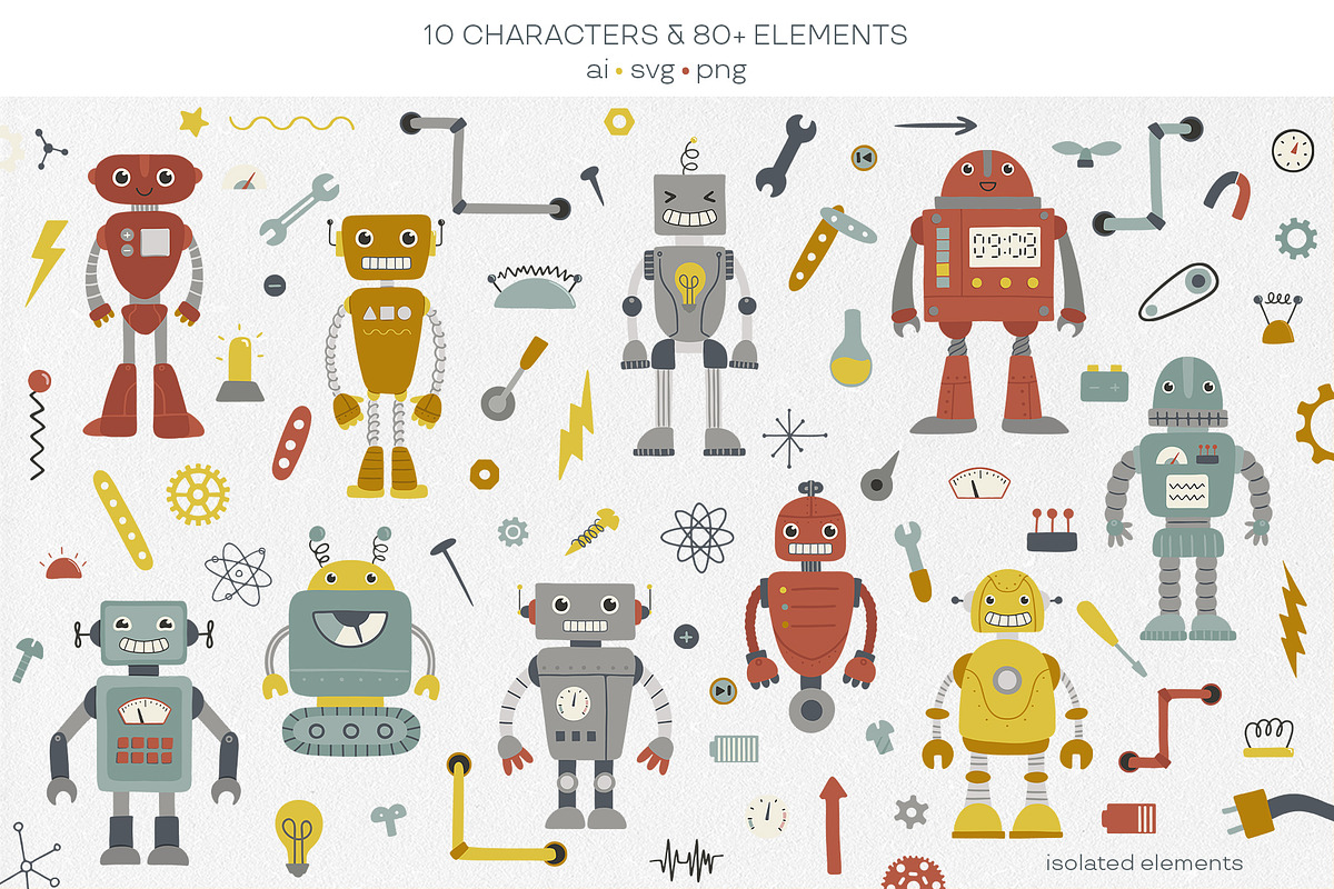 ROBOTS creator + SVG, a Decorative Illustration by Alina Mubarak (Photo 6 of 8)