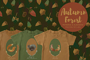 forest animals watercolor, a Pattern Graphic by watercolor kamill (Thumbnail 1 of 12)
