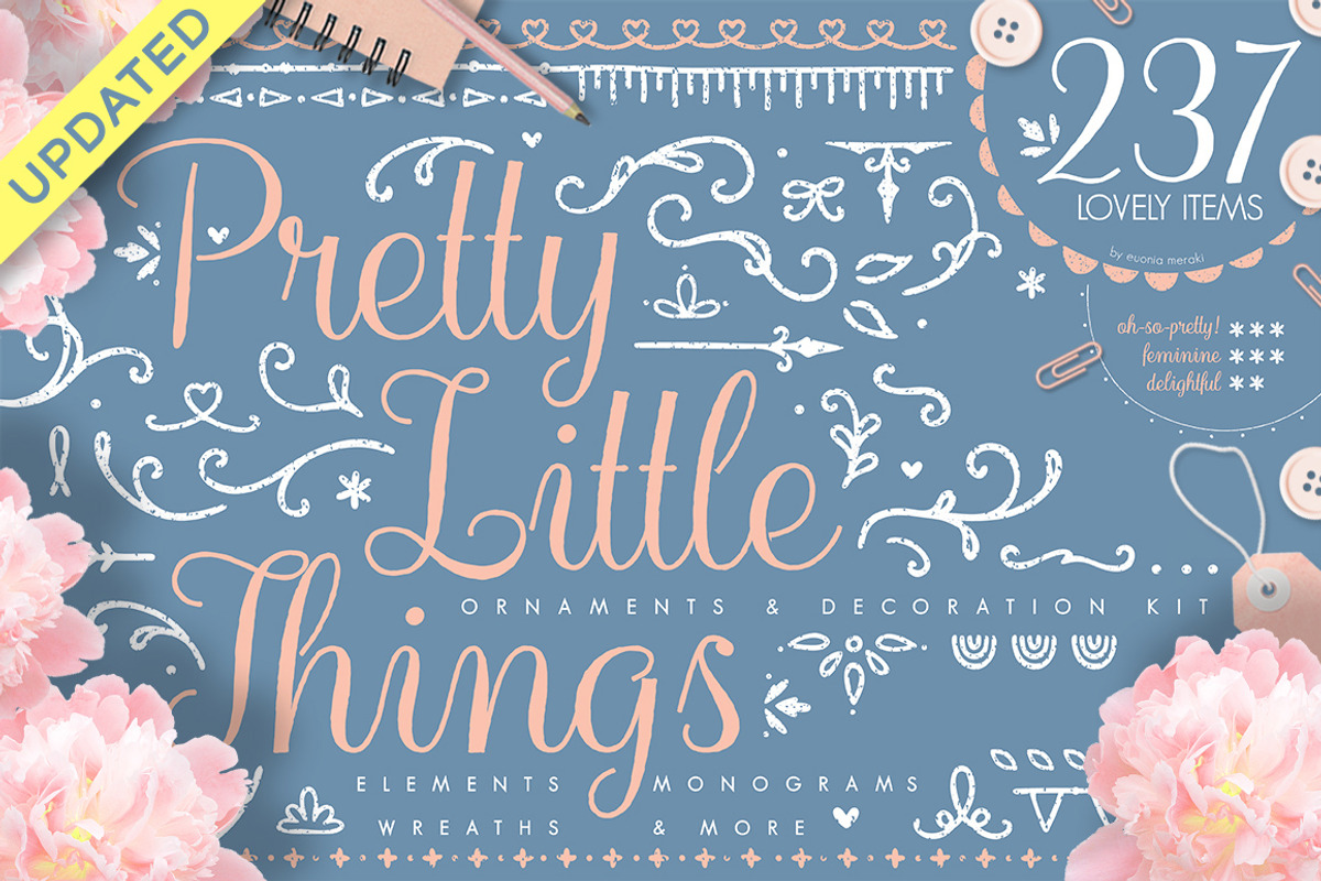 Pretty Little Things Decoration Set, a Decorative Illustration by Euonia Meraki (Photo 1 of 13)