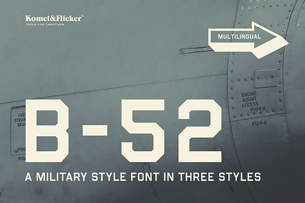B-52 – A Military Style Font, a Sans Serif Font by Komet & Flicker
