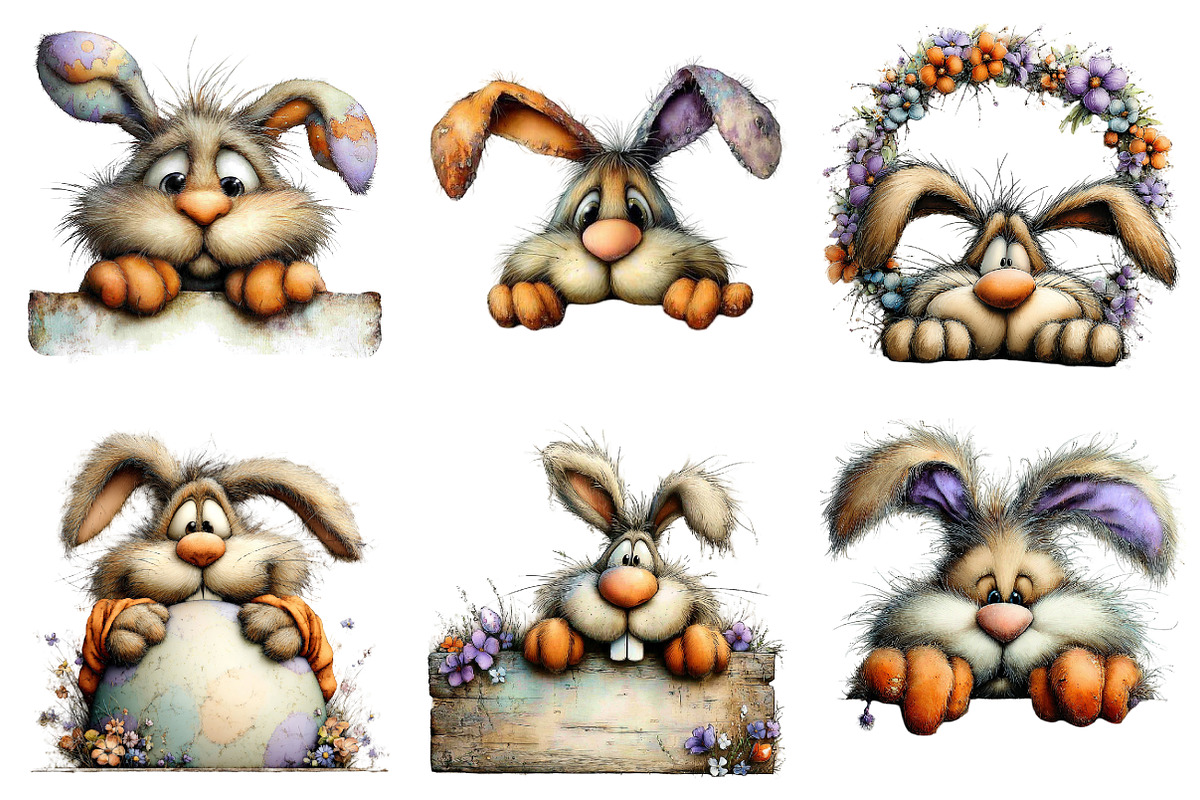 Funny Easter Bunny Peeking Clipart, an Illustration by designcity5 (Photo 3 of 5)