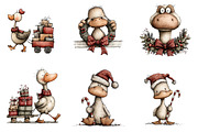 Funny Goose Christmas Clipart, an Illustration by CreationArt (Thumbnail 2 of 5)