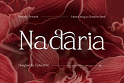 Nadaria - Creative Serif Font, a Serif Font by Vadovastd (Thumbnail 1 of 7)