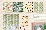 Tropical Flowers, Fruits and Leaves, a Decorative Illustration by Julia M. Watercolor (Thumbnail 13 of 14)
