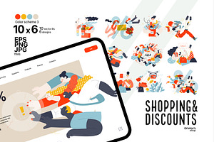 Shopping & discounts flat ills, c.3