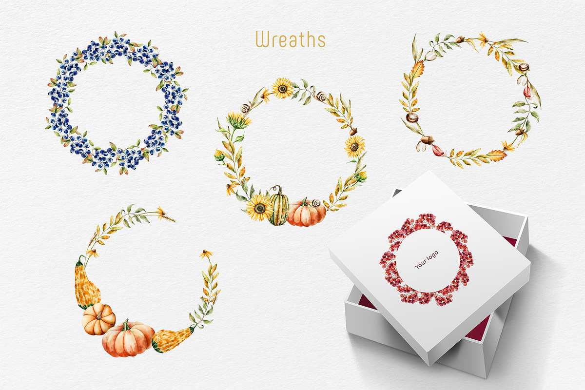 COSY AUTUMN - Watercolor collection, a Seasonal Illustration by Navenzeles (Photo 7 of 14)