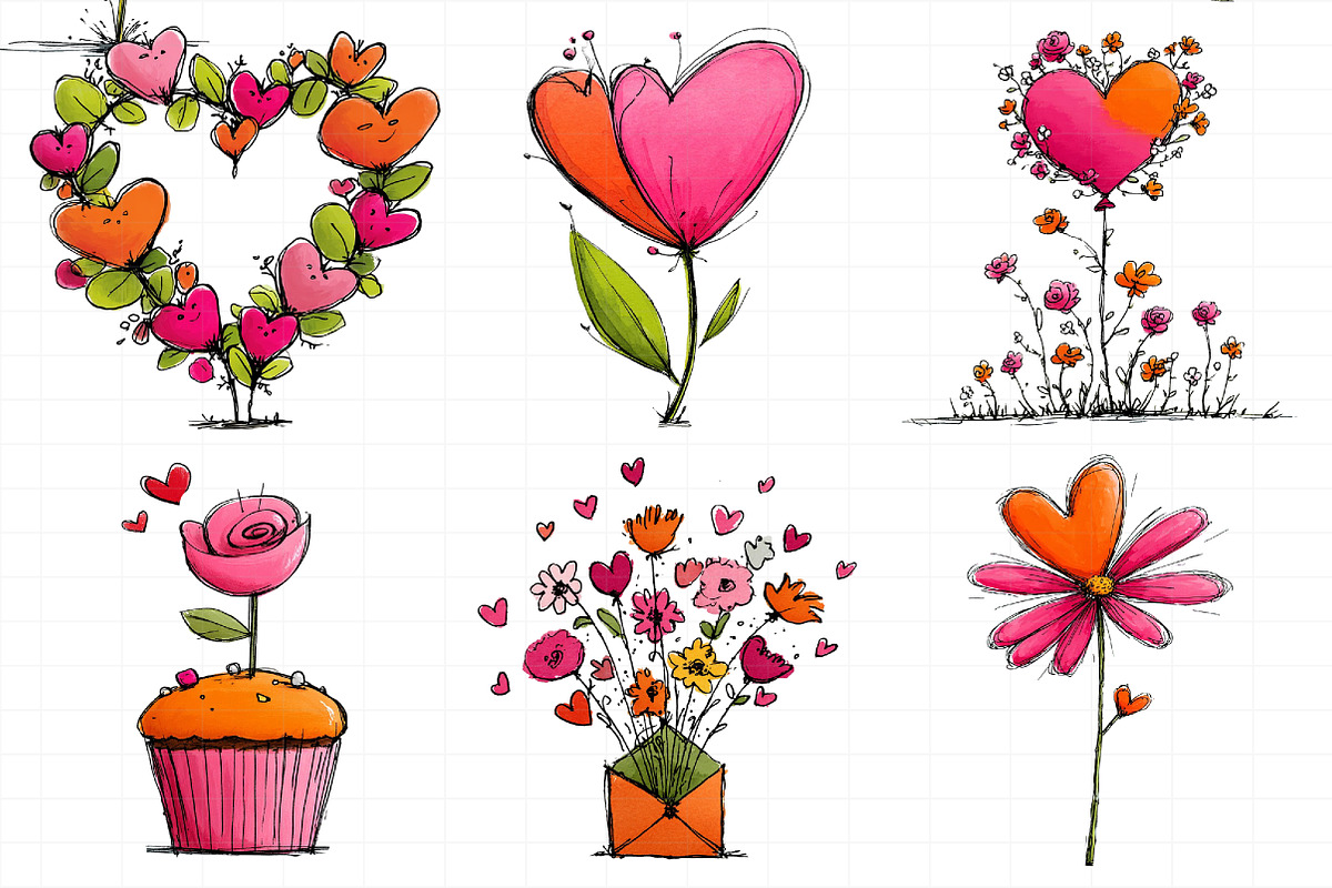 Valentine Flower Clipart, an Illustration by Daily.Designs (Photo 3 of 5)