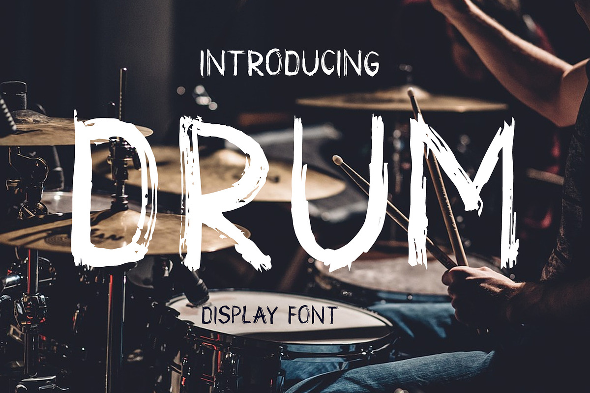 Drum. Handmade brush display font