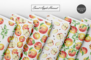 Watercolor Apple Seamless Patterns, a Food Illustration by OlDm_Shop (Thumbnail 9 of 10)
