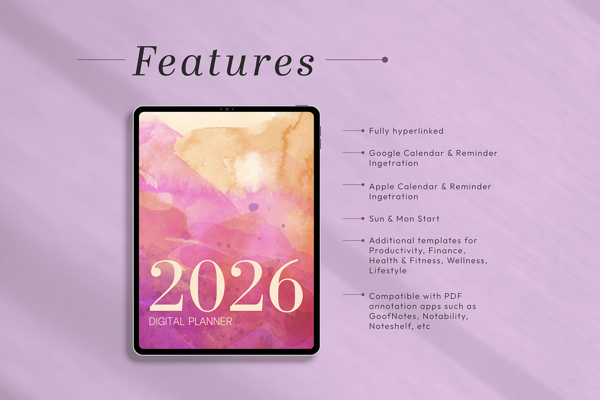 2026 All-in-One Digital Planner, a Templates & Theme by Sahara (Photo 12 of 12)
