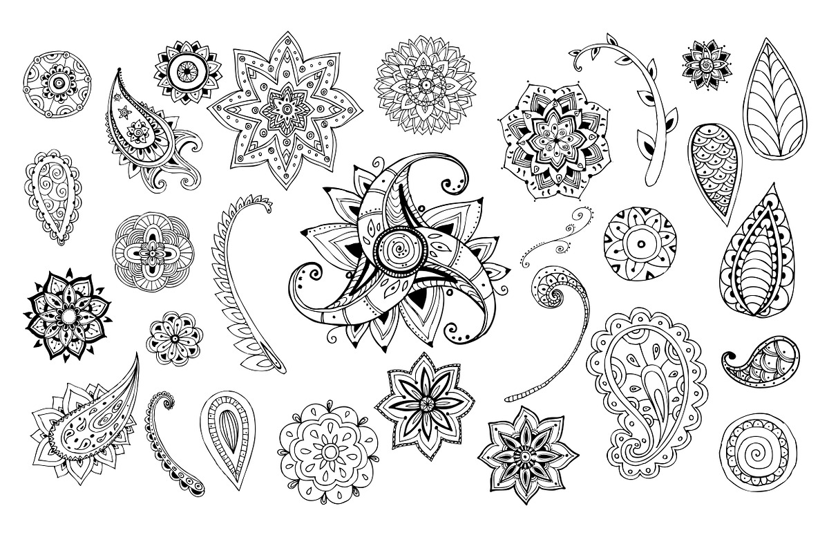 Floral doodle elements, a Templates & Theme by kizi (Photo 3 of 4)