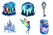 Enchanted Northern Lights Clipart, an Illustration by CreationArt (Thumbnail 5 of 5)