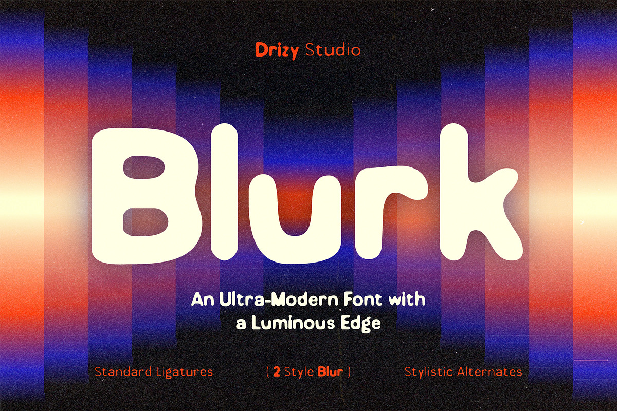 Blurk – Ultra Modern Font, a Sans Serif Font by Drizy (Photo 1 of 10)