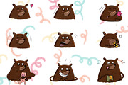 Bear emojis for social media, a Decorative Illustration by SaintPic illustrations (Thumbnail 1 of 2)